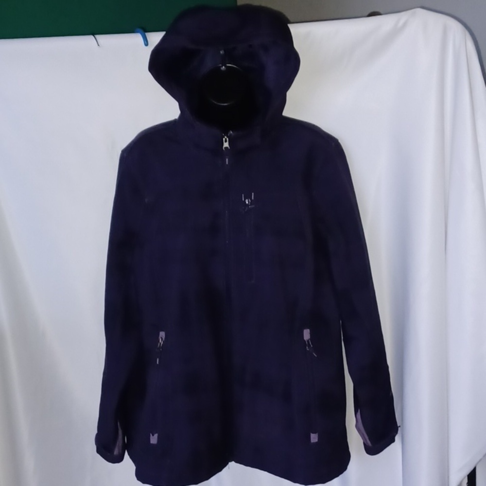 Free Country Purple plaid faux fur lined coat, 1X